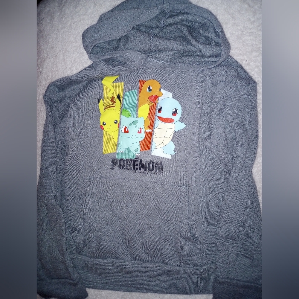 🏞️🎮🖥️ Pokemon Gray Hoodie Sweater